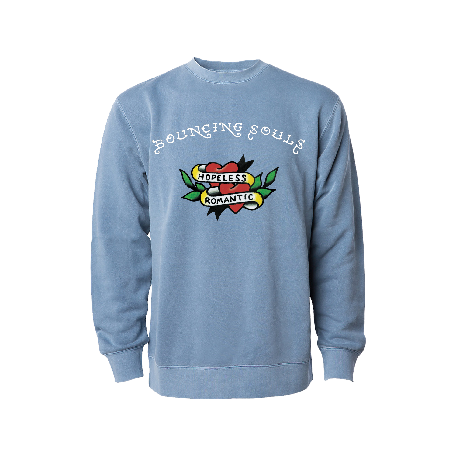 Hopeless Romantic Flash Pigment Blue Crew Neck